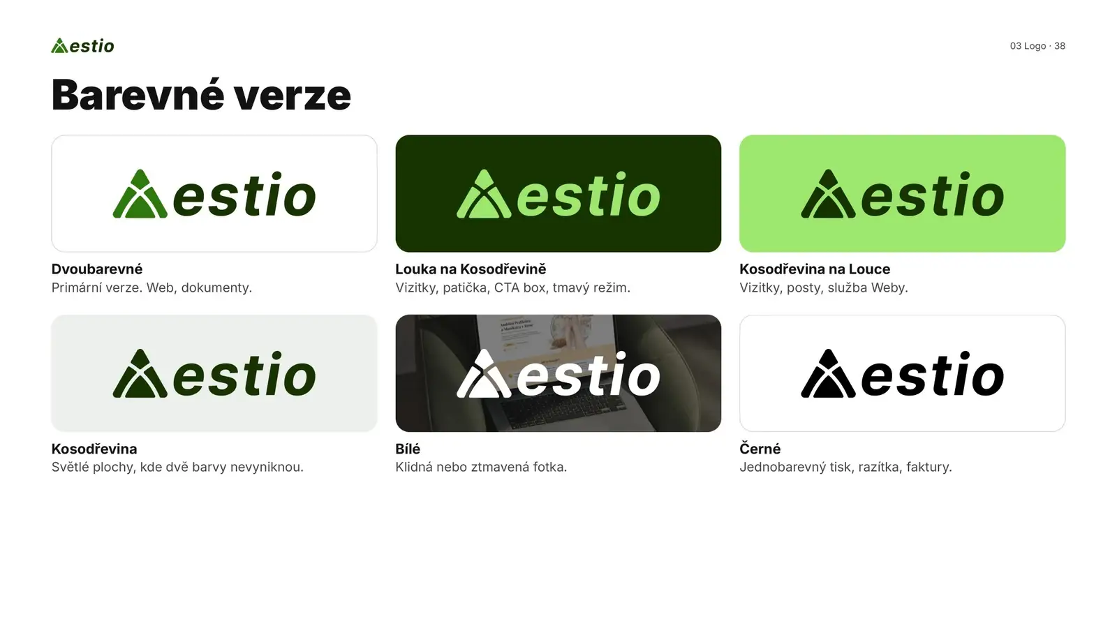 Aestio: Ukázka aplikace značky