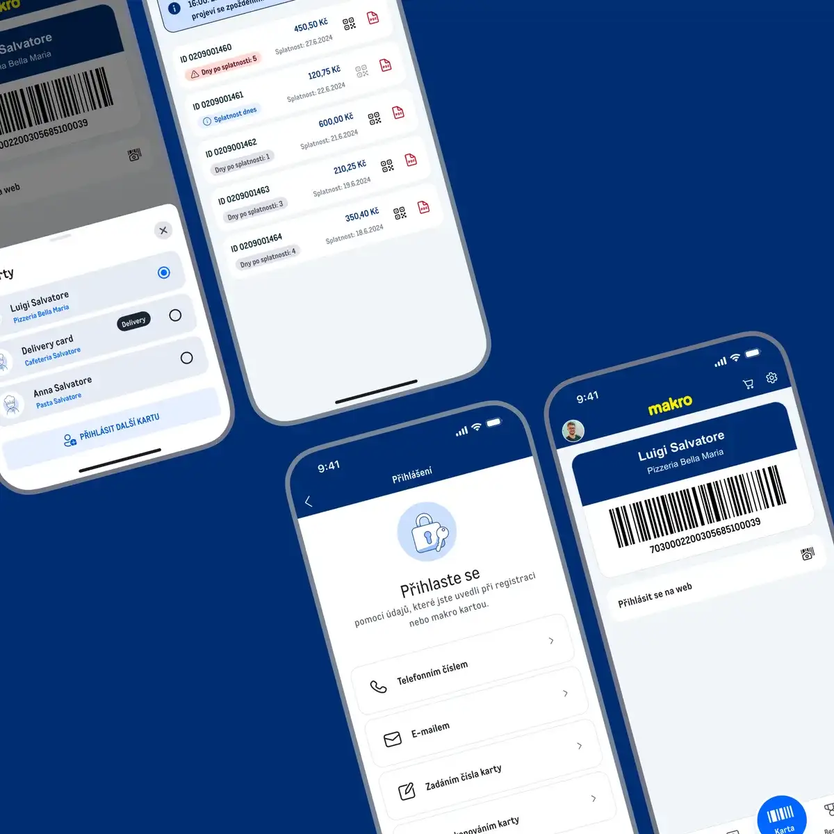 Catalogue and cart screens