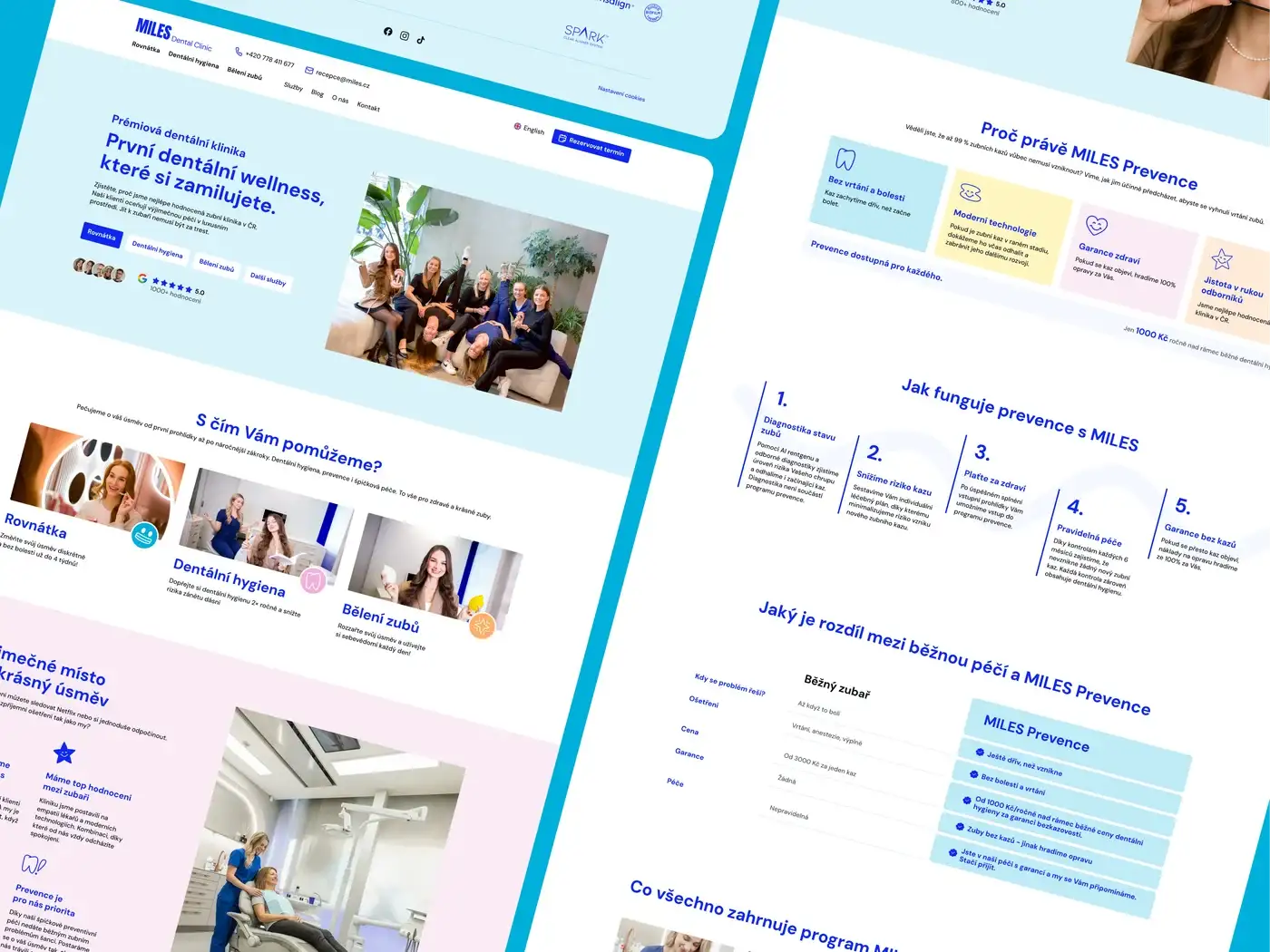 Web dentální kliniky MILES