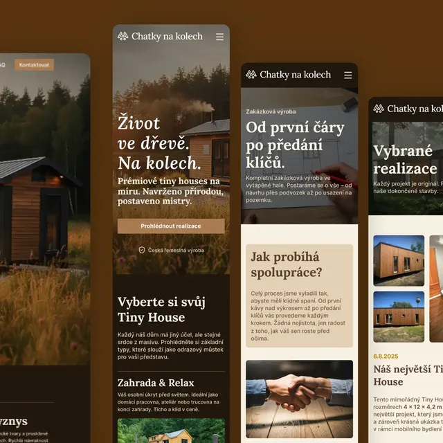 Web design for tiny house maker Chatky na kolech