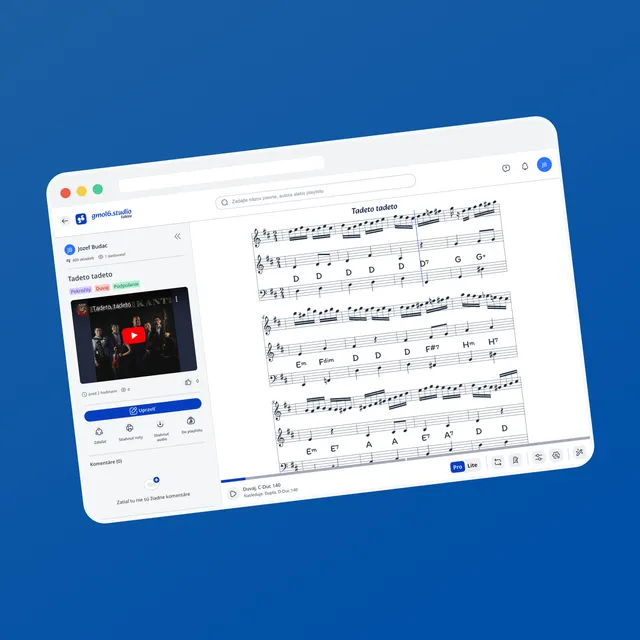 Sheet-music app on a tablet