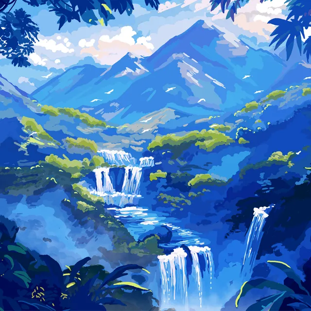 Crazybeans Jamaica coffee label – waterfalls