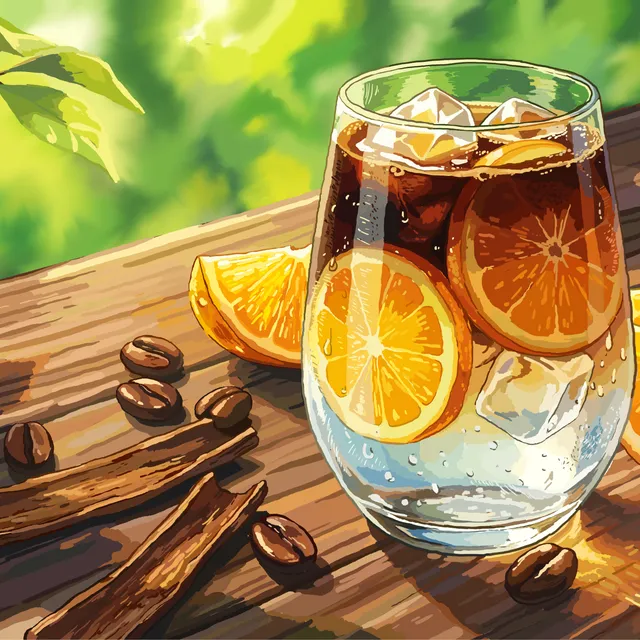 Darka frappé illustration – glass with orange