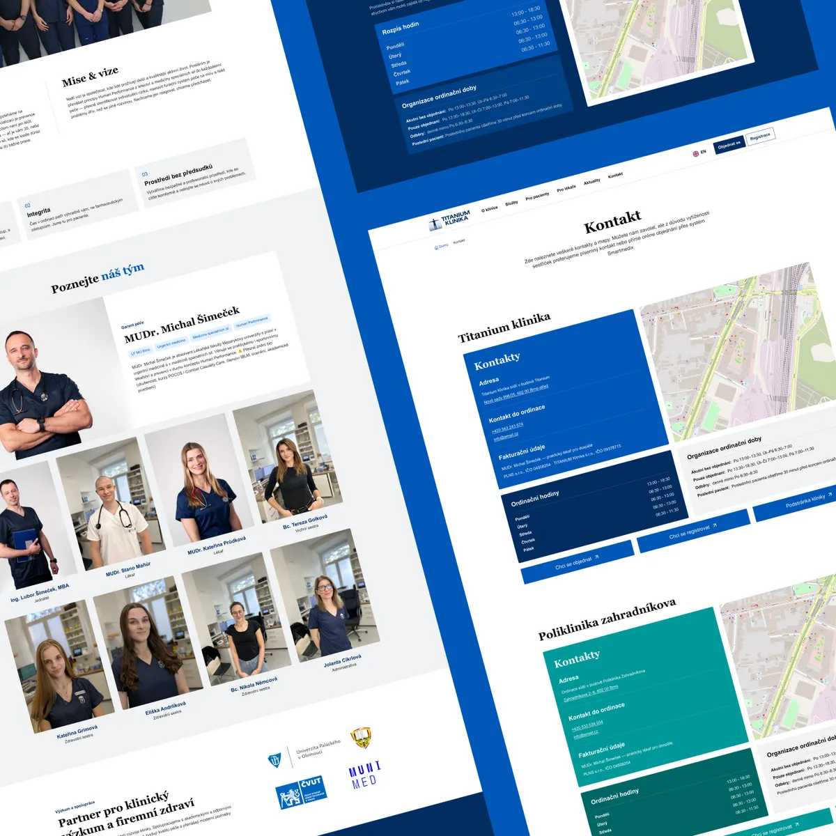 Miles website – team and contacts with a map