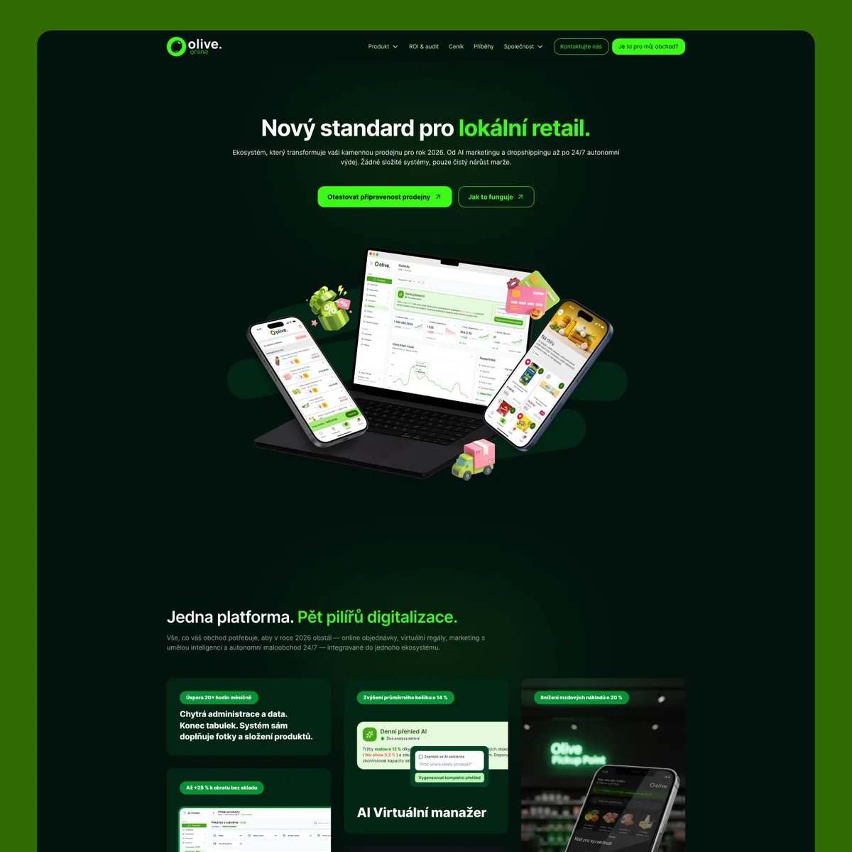 Olive platform landing page