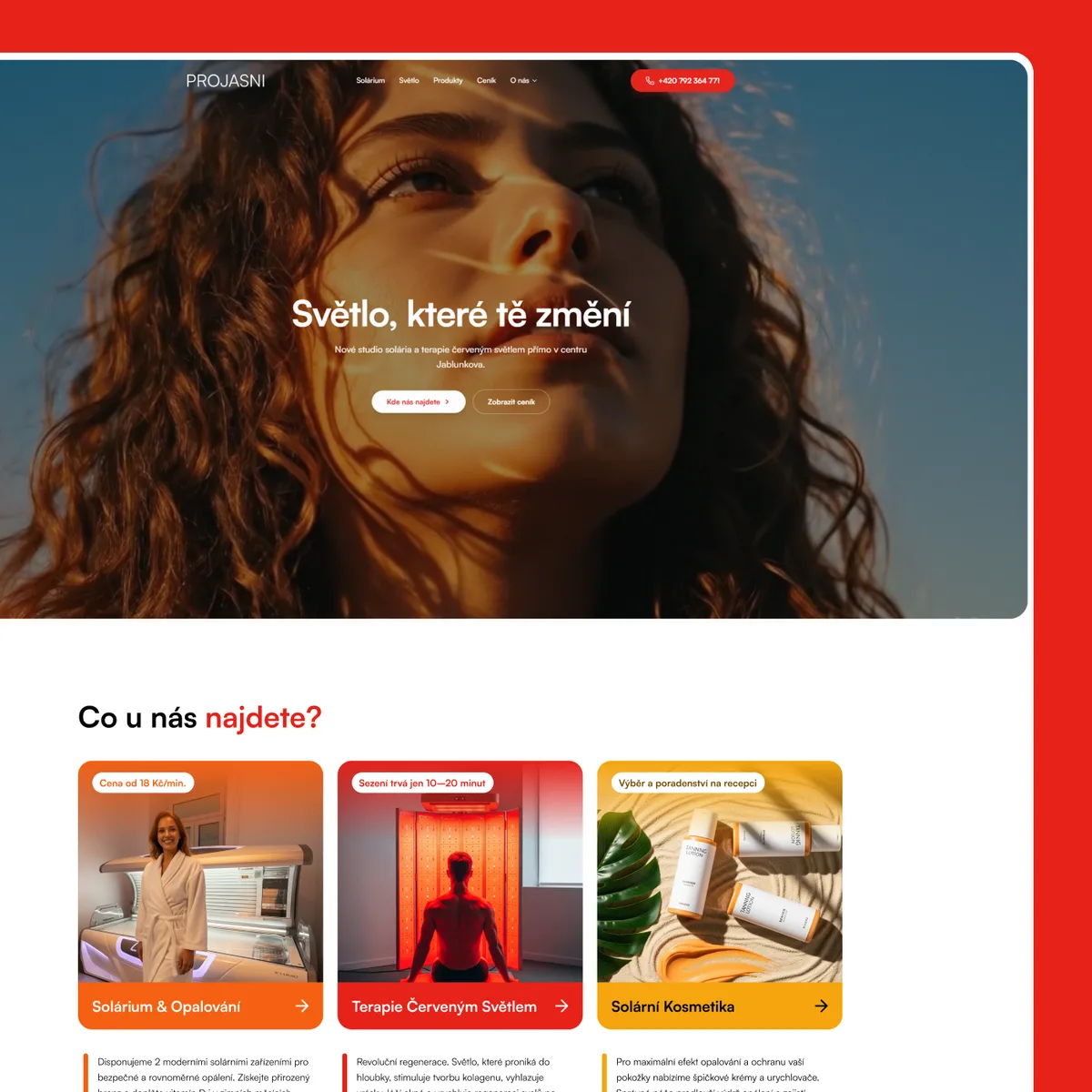 Projasni website landing page